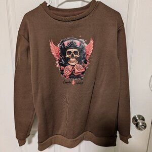 Ladies Sweater w/Skull - Motorcycle Theme